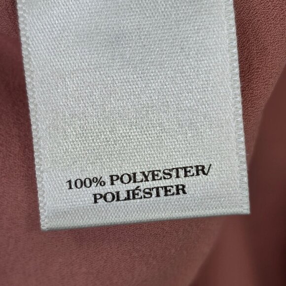 Womens Ann Taylor Blush Pink V-Neck Blouse 100% Polyester Long Sleeve Size S - Picture 3 of 8